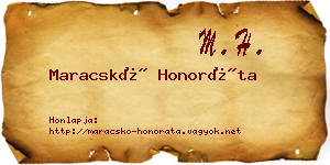 Maracskó Honoráta névjegykártya
